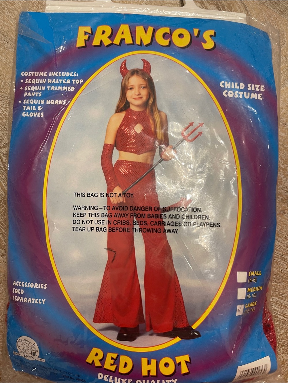 🎃FRANCOS Red Hot Costume kids large 12/14